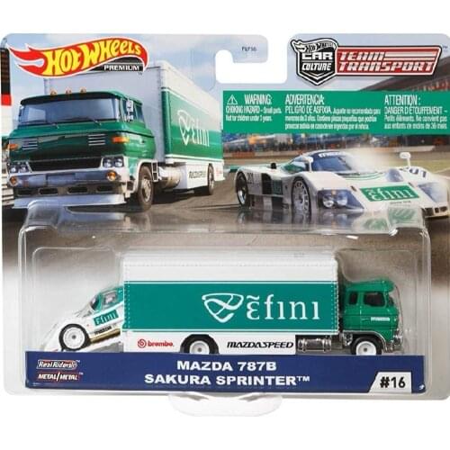 Hot Wheels Car MAZDA 787B SAKURA SPRINTER Car Culture Team Transport Real Riders Collector Edition Metal Diecast Model Car Toys