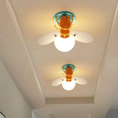 Creative honeybee Ceiling Light Girls Kids Childrens Room Bedroom Nursery Decorative Lighting Led Ceiling Light Lamp
