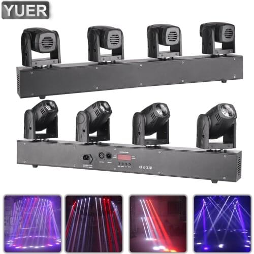 2021 LED 4 Head Cree 4X10W RGBW 4IN1 Mini Moving Head Light 6/12/14/27CH DJ Disco Wedding Stage Bar Nightclub DMX Voice Control
