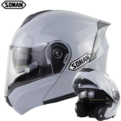 SOMAN 2021 Gundam Motorcycle Helmet Modular Full Face Flip Up Helmets with Rear Spoiler DOT ECE Motorbike Helmet Motorcycle