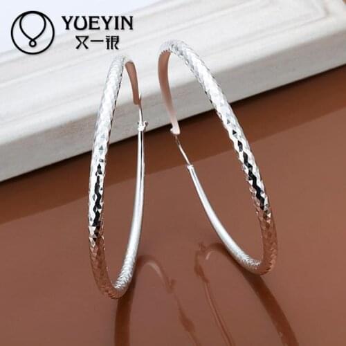 Wholesale silver plated hoop earrings for women big circle Exaggeration Sexy jewelry inaures for gift Female