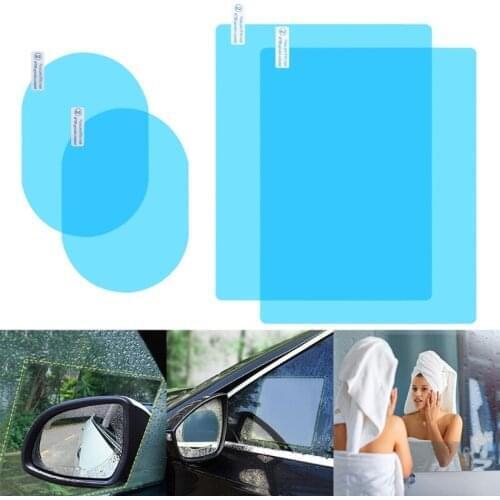 8 Pcs Car Rear View Mirror Rainproof Film Anti-Fog Clear Protective Sticker Anti-Scratch Waterproof Mirror Window Film