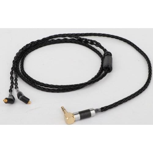 Preffair 3.5mm Right Angled Stereo Plug 8 Core Silver Plated OCC Earphone Cable For ER4 XR SR ER4SR ER4XR ER3sr er3se