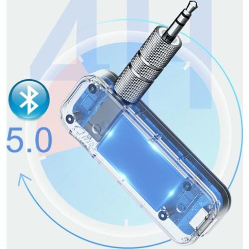 JINSERTA Bluetooth 5.0 Receiver Transmitter 3.5mm AUX Hardsfree Audio Adapter for Car Home TV Headphones