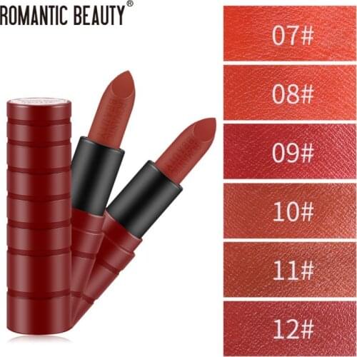 Romantic Beauty New Series 6 Colors Velvet Semi-matte Lipstick Waterproof Lasting Nonstick Cup Lip Gloss Selling Cosmetic TSLM1
