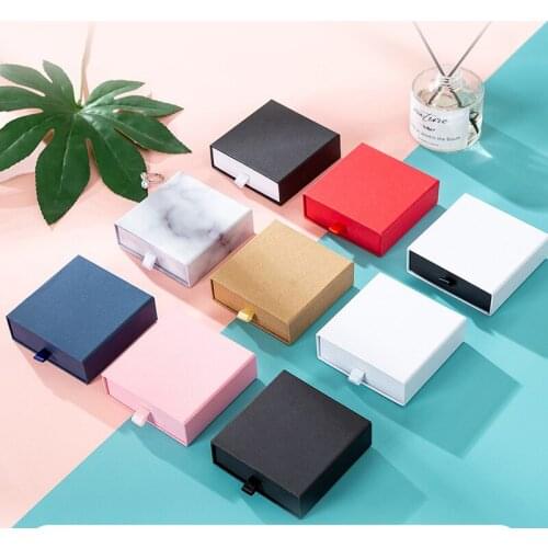Multiple Sizes Jewelry Box Give Set Gift Box Ring Necklace Bracelets Earring Gift Packaging Boxes with Sponge Inside Rectangle