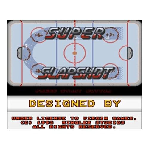 Super Slapshot NTSC Version 16 Bit 46 Pin Big Gray Game Card For USA Game Players