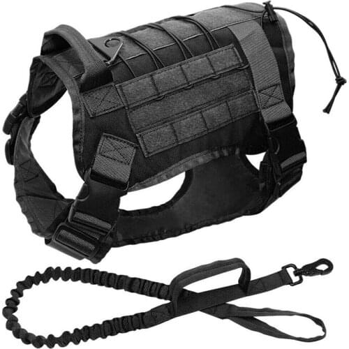 Tactical Dog Suit Leash Explosion-Proof Dog Harness and Leash Set K9 Dog Vest Military Hunting Shooting Cs Army Service Dog Vest