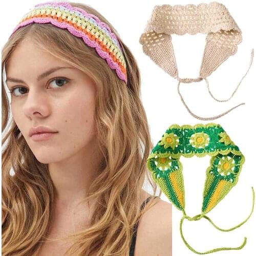 Haimeikang Fashion Crochet Headband Women Hair Accessories Solid Color Knitting Hair Bands Headbands 2021 Sweet New Hairbands