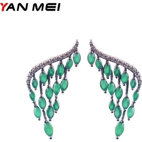 YAN MEI 2017 Hot Angel wings Bijoux Statement Stud Earrings 2 Colors Women Fashion Jewelry GLE5323