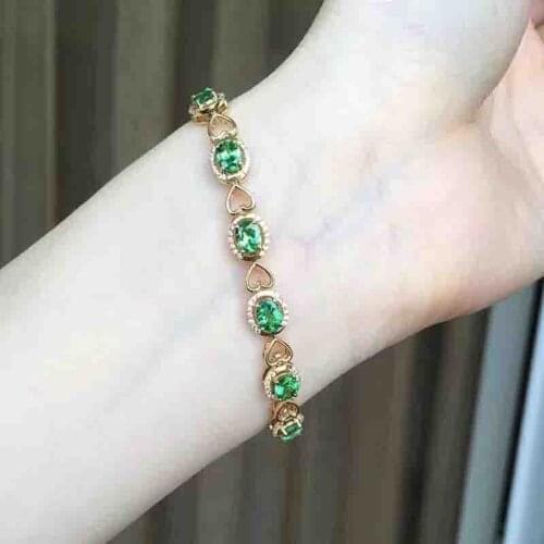 Natural Emerald Chain Bracelet for Women S925 Silver Top Quality Fine Jewelry Green Gemstones with Certificate Party Gifts 3*4mm