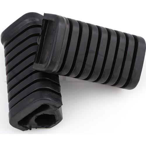 1 Pair Motorcycle Left & Right Rubber Footrest Pedal Foot Peg Footpeg Cover For Honda WY125 - Black