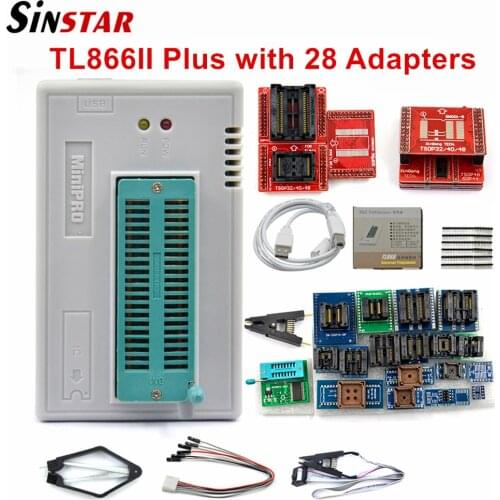 2021 Newest Original V11.2 TL866II Plus Universal Programmer+Full Adapters+SOP8 IC Clip High speed Flash EPROM Programmer