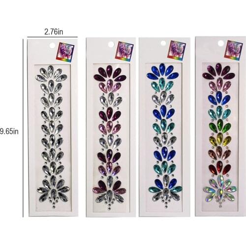 3D Crystal Forehead Headpiece Sticker Hair Jewels Glitter Face Body Gems Festival Shiny Temporary Tattoo Stickers