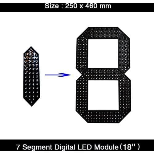 HD 4pcs/lot 18" inch 7 Segment LED Display-Digital Numbers Module for Oil Price LED Signs LED Gas Price Remote Control