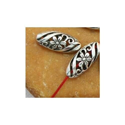 5pcs/lot Tibetan Silver oval bead for bracelet Decorative Metal DIY Jewelry Alloy accessories vt5c