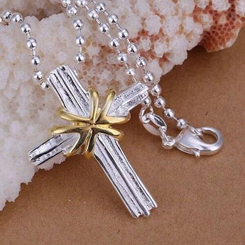 925 jewelry silver plated Jewelry Pendant Fine Fashion Cute Separations Cross Necklace Pendants Top Quality CP103