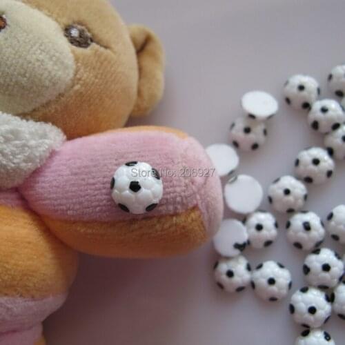 RC170-2 30pcs Cute Football/Soccer Shape Nail Resin Decoration Outlooking