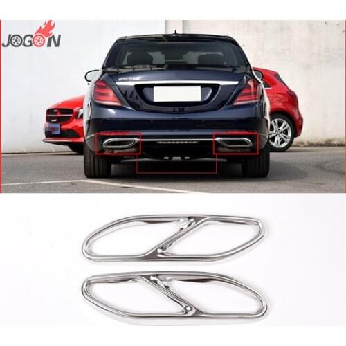 Car Exhaust End Pipe For Mercedes Benz S Class 2018 Muffler Tip Trim Cover Stainless Steel