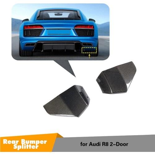 Car Splitter Diffuser Bumper Canard Lip For Audi R8 Tuning Body Kit rear Car Fin Splitter Fins Body Spoiler 2016-2018