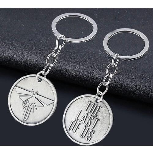 Game The Last Of Us 2 KeyChain Double Sided Firefly Letter Logo Dogtag Joel Ellie Vintage Metal Keyring Torque Men Souvenir Gift