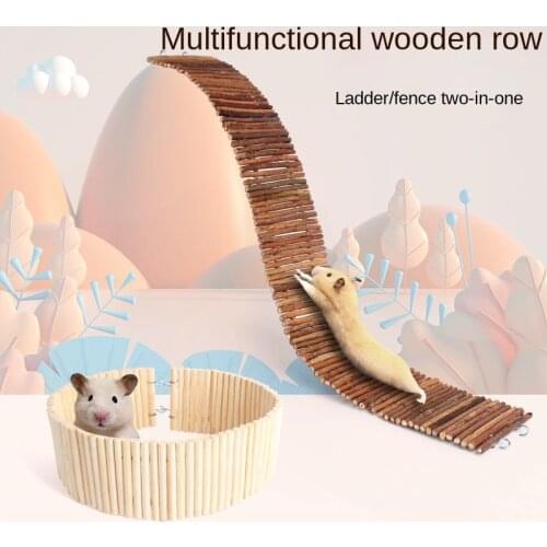 Small Pet Toy Cage Decor Hamster Wooden Ladder Bridge Parrot Bird Standing Guinea Pig Chinchilla Wooden Arch Bridge Fence