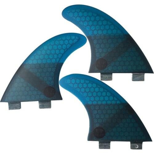 Surf Double Tabs Fins UK2.1 Honeycomb Fibre Surfboard Fin 4 Pieces in Per Set Quilhas pranchas de Blue Colors Available
