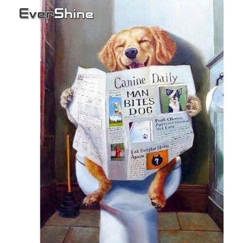 EverShine DIY Diamond Painting Cartoon Dog Rhinestones Diamond Mosaic Animal Cross Stitch Embroidery Needlework Handmade Hobby
