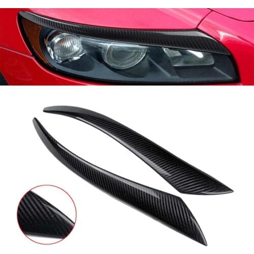 Carbon Fiber Car Headlight Eyebrow Cover Trim Head light lamp Eyebrows Decoration for Volvo S40 V50 2004-2012