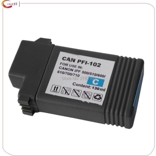 Cyan Compatible ink cartridge PFI 102 ink for Canon IPF 700/710/720/765/760/650/655/750/755/600/610/605/500/510 inkjet