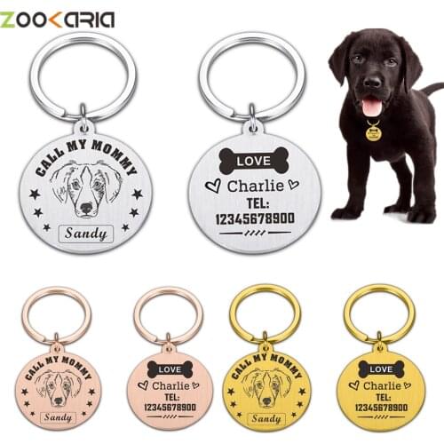 Customized Pet ID Tags Personalized Dog Cat Name Tags for Puppies Engraved Anti-Lost Pets Nameplate for Dogs Cats Free Engraving