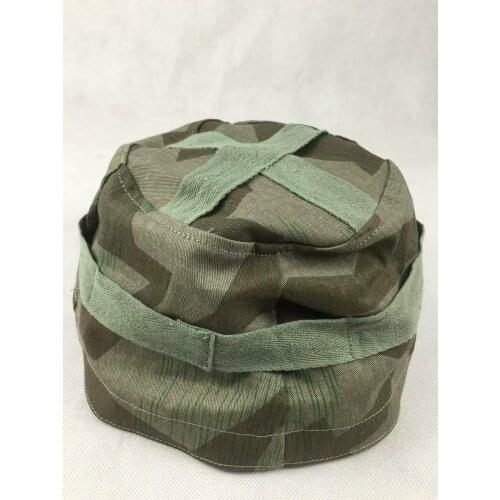 WWII WW2 GERMAN ARMY FIELD PARATROOPER SPLINTER CAMO M38 HELMET COVER WORLD WAR II SOLDIER MILITARY WAR REENACTMENTS EQUIPMENT