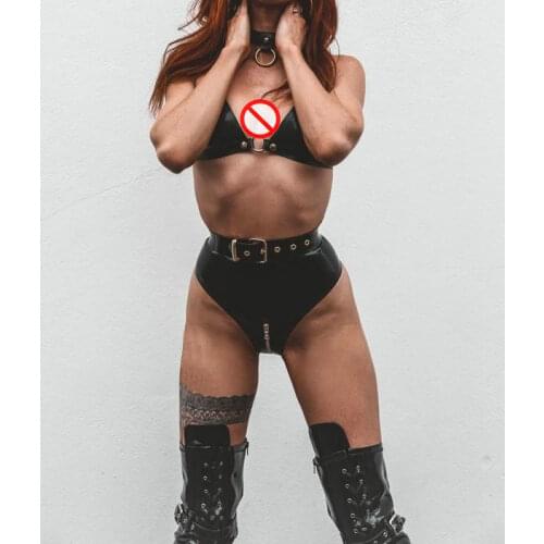 Latex High Waist Underpants Fashion Women’s Black Latex Briefs Fetish Underwear with Zip Sexy Lady’s Panties Female Shorts