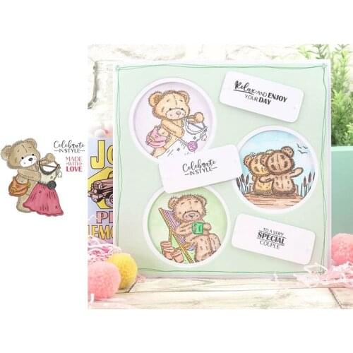 Animal Little Bear Buying A Dress Transparent Clear Silicone Stamp/Seal For DIY Scrapbooking Decor Cards New 2020