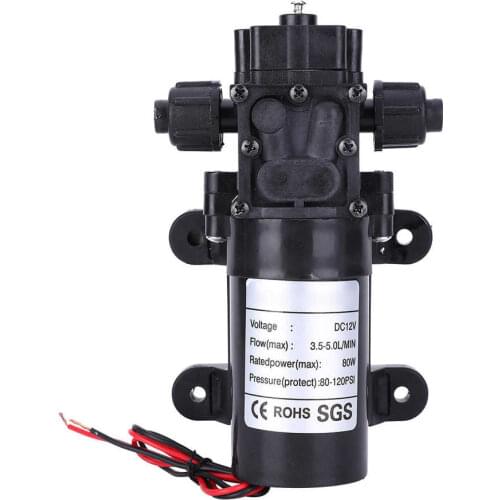 DC 12V Diaphragm Pump Backflow Self-Priming Water Pump G1/2 10mm Right Water Outlet