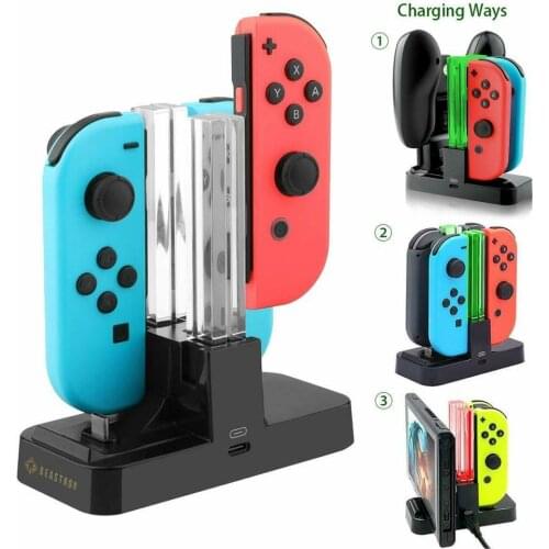 Multifunction Charging Dock Station LED Charger Stand For Nintend Switch Joy-con Pro Controller for Nintendo Switch Controller