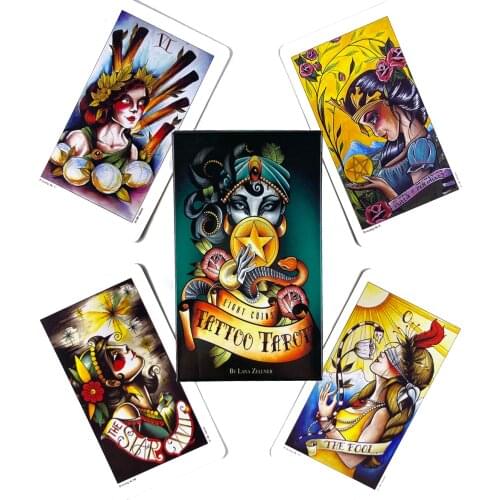 Eight Coins' Tattoo Tarot Deck Leisure Party Table Game High Quality Fortune-telling Prophecy Oracle Cards With Guide Book