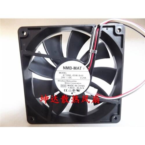 NMB-MAT 4710KL-05W-B59 B00 DC 24V 0.38A 120x120x25mm 3Wire Server Cooling Fan