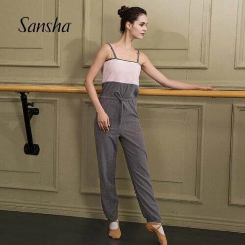 Sansha New Arrival Warm Up Series Two-Tone Camisole Unitard Ballet Dancewear Gymnatic Pants F04