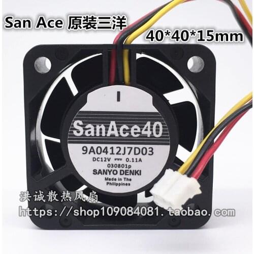 New authentic 9A0412J7D03 DC12V 0.11A 4015 4cm three-wire double ball fan