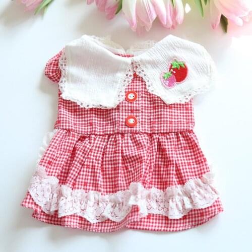 Cat Dress Summer Dog Dresses Puppy Skirt Cute Princess Dog Costumes Yorkshire Pomeranian maltese Bichon Poodle Pet Clothing XS