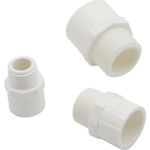 5Pcs Male Thread BSP Straight Adapter 20mm 25mm 32mm PVC Connectors 1/2" 3/4" 1" External Thread Water Pipe Hose Repair Fittings