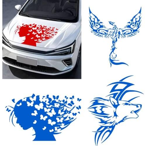 PVC Phoenix Graphics Stickers for Car Hood Bonnet Cover Door and Waist Line Side Body Decals Vinyl Auto Exterior Styling Sheets