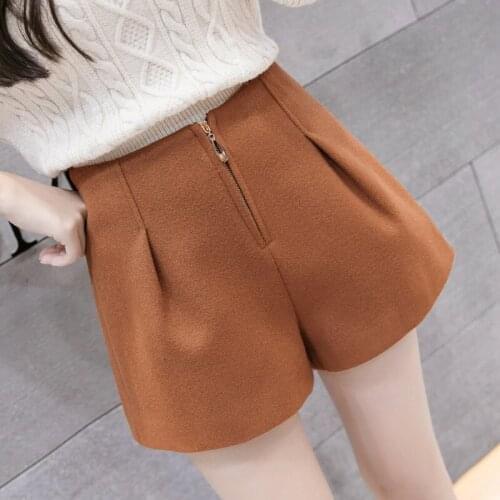 S-2xl Fall And Winter 2020 High-waist Woolen Shorts Women Fashion Slim Black Shorts Women Booty Shorts For Ladies