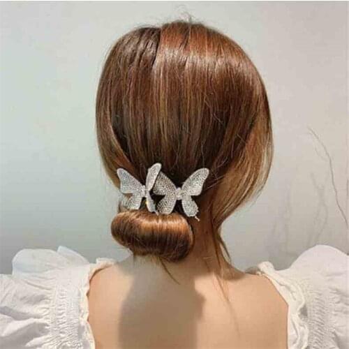 Ball Head Hair Maker Rhinestone Bow Headwear Lazy Afro Stick European And American New