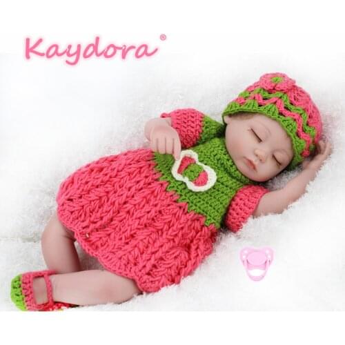 KAYDORA 16 inch 40cm Reborn Baby Silicone mohair Girl pretty handmade reborn Bebe Bowknot Hairband Educational Lovely lol toy