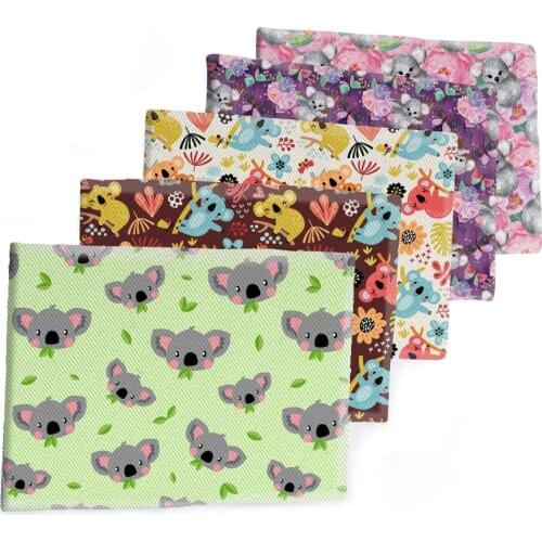 Fabric Animals Koala Pattern Printed Polyester Cotton Twill Fabric Patchwor Printed 50*145CM