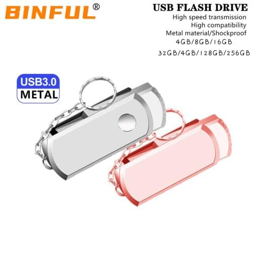 BINFUL USB 3.0 metal USB Flash Drive 4gb 8G 128GB 16g 256G flash disk Pendrive 32gb 64gb memory stick Flash USB Stick pen drive
