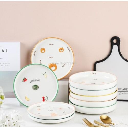 Japanese Ceramic Cute Creative Western Dishes Cartoon Steak Dishes Personalized Home Hand-painted Dishes