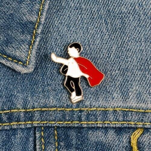 Cartoon Fun Red Animation Character Enamel Brooch Alloy Badge Denim Clothes Bag Pin Cute Sweet Punk Woman Jewelry Gift